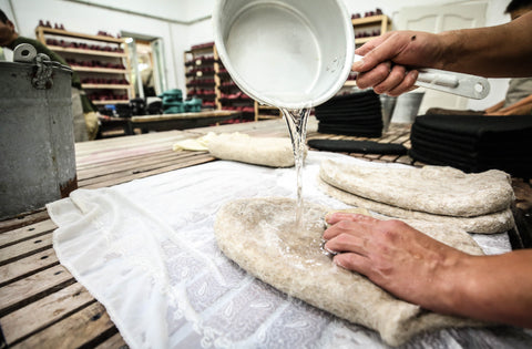 production-of-wool-slippers