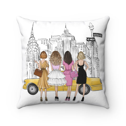 Polyester Square Pillow with Morning with Vogue girly print