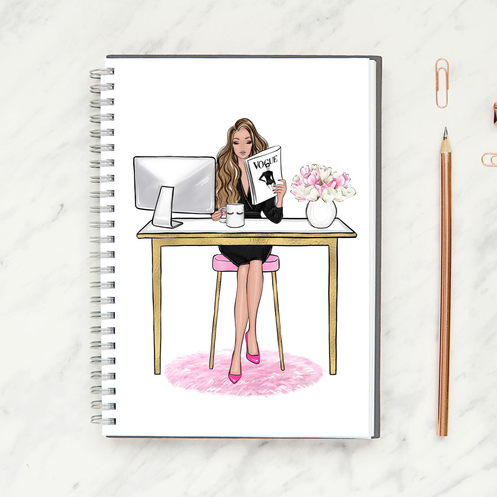 Girl boss Spiral Notebook - Ruled Line. Fashion illustration journal –  Lalana Arts