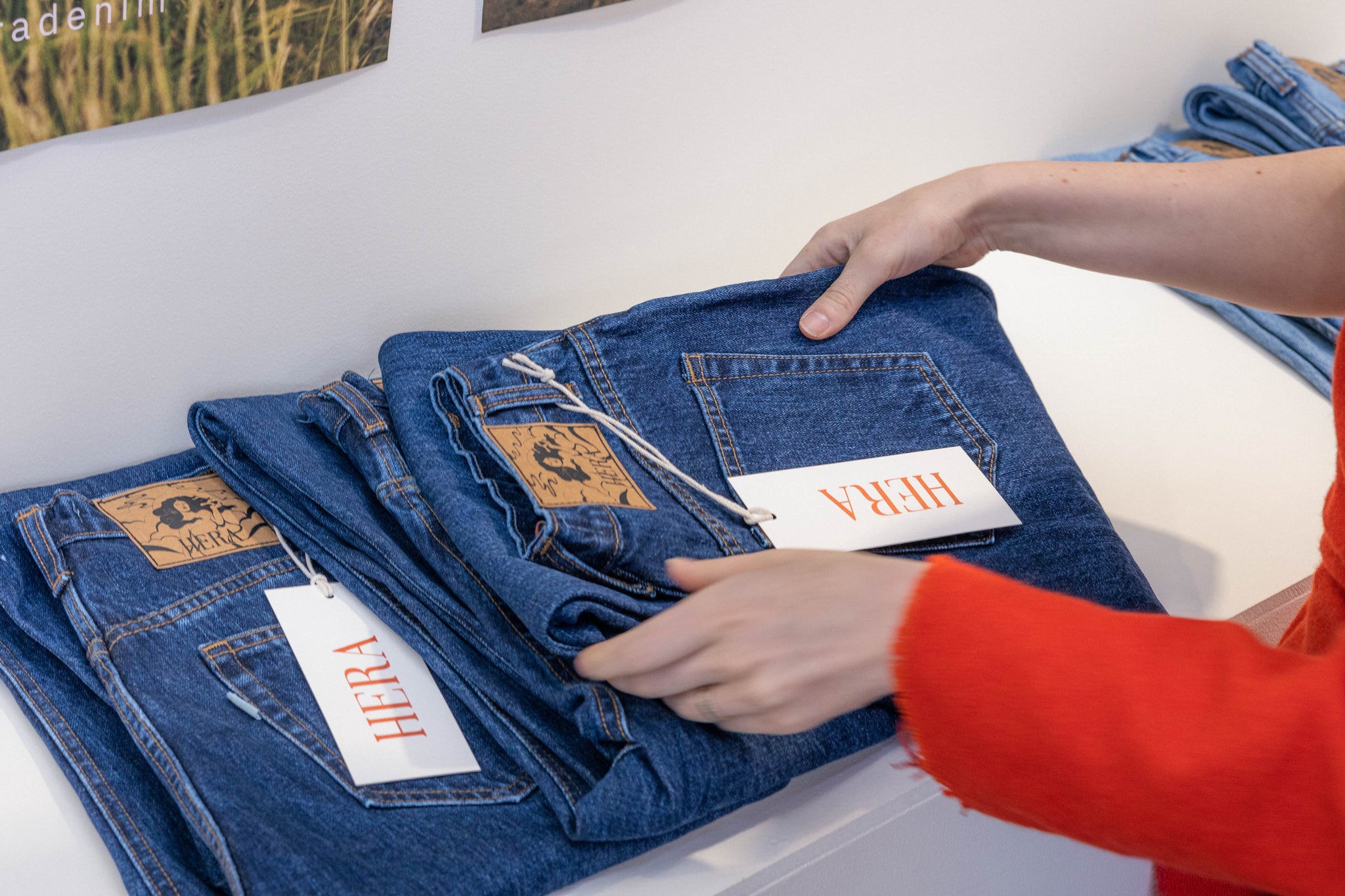 The Selene jeans by HERA Denim on show at their pop-up shop 