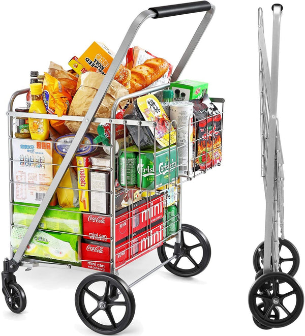 We Go Folding Shopping Cart with Swivel Wheels, Lolly Pop