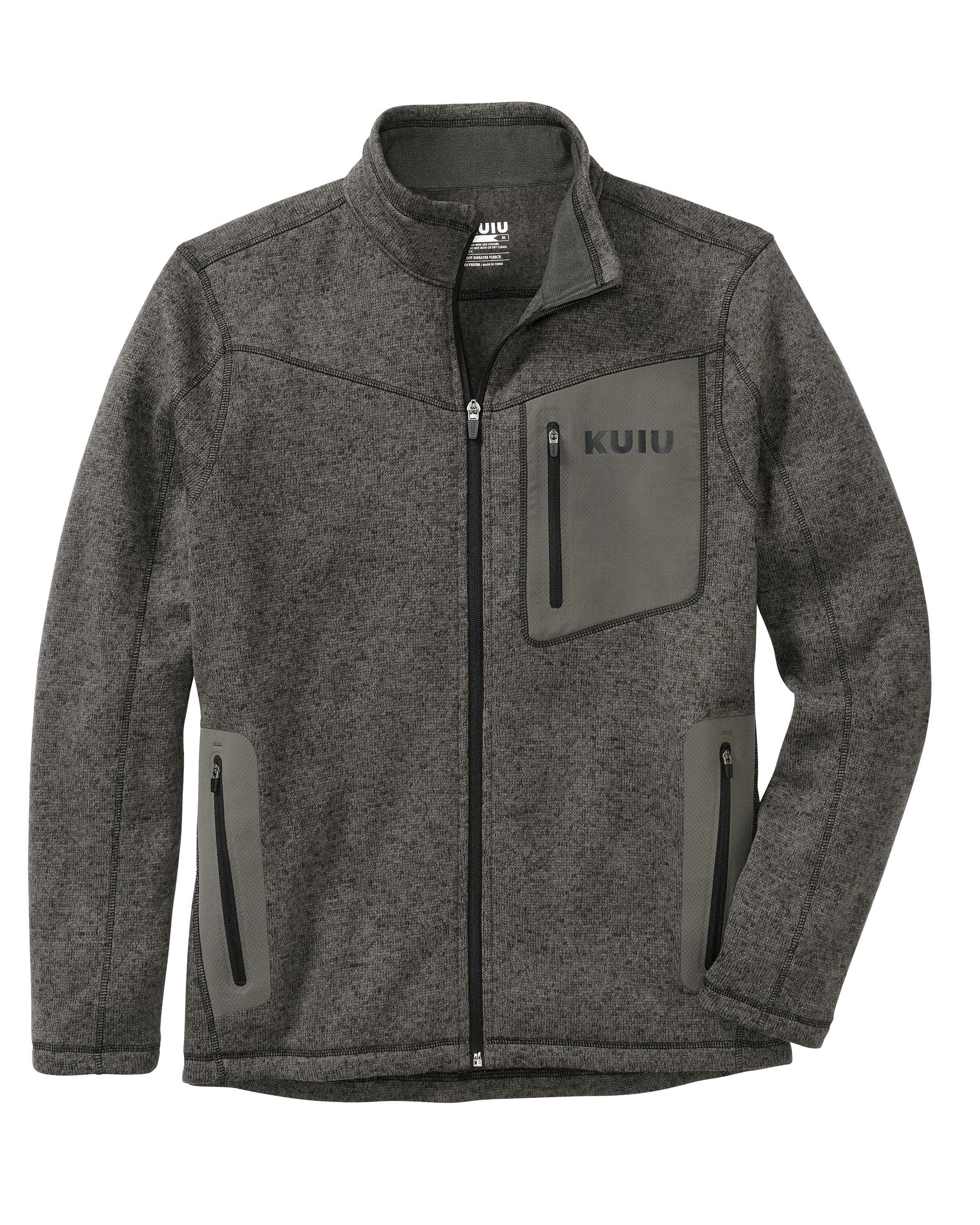 KUIU Outlet Base Camp Full Zip Sweater in Charcoal | Size 3XL