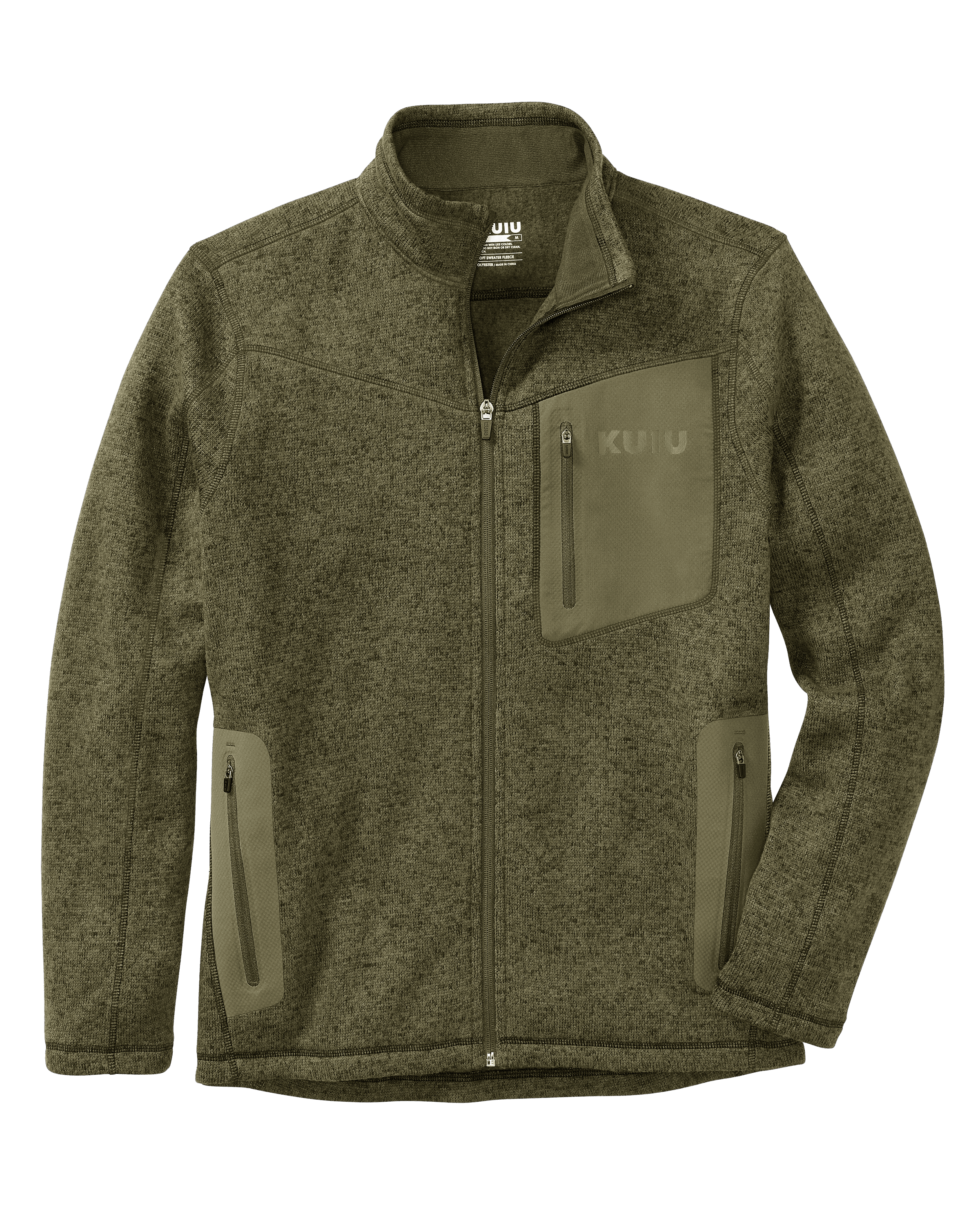 KUIU Outlet Base Camp Full Zip Sweater in Olive | Size 3XL