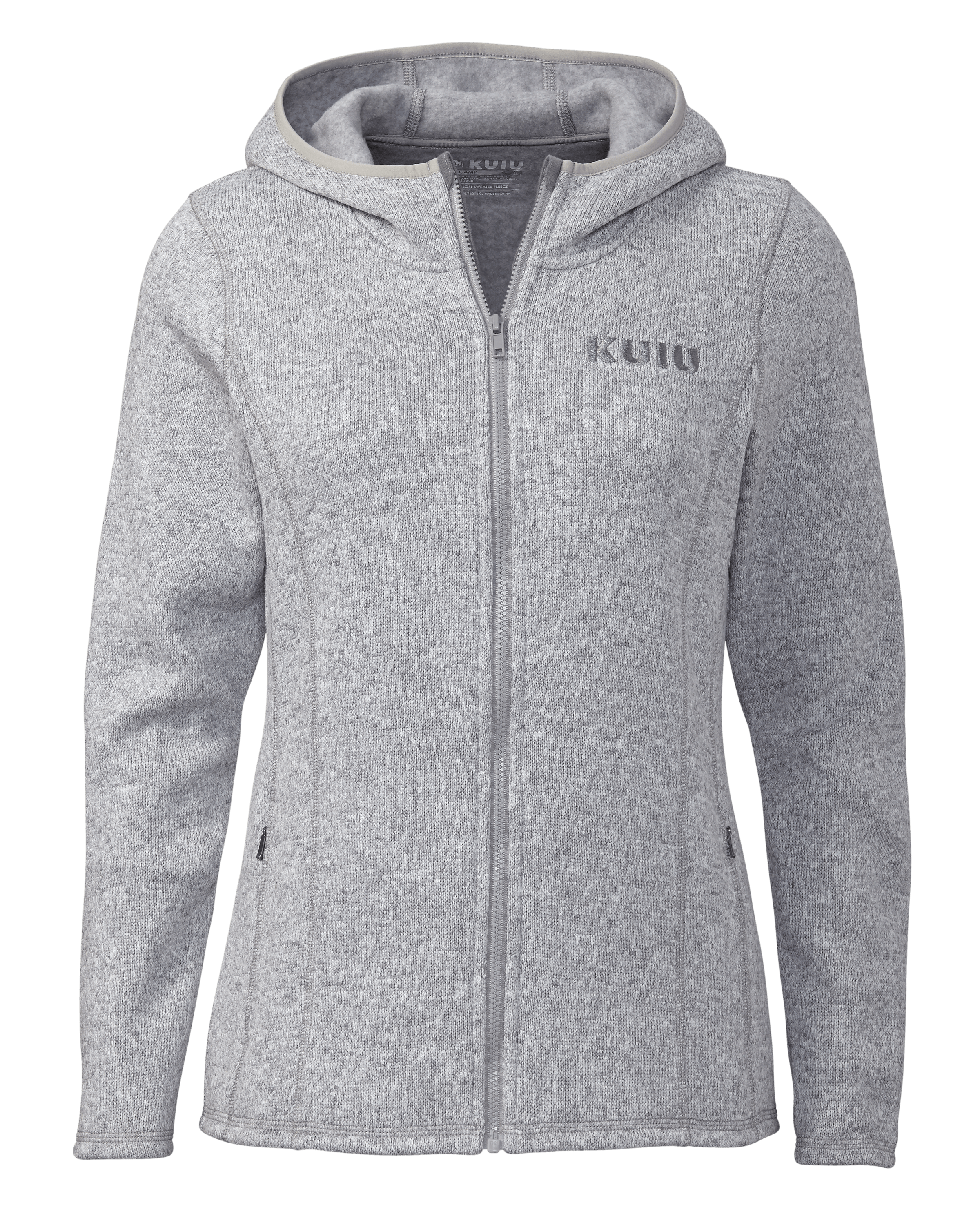 KUIU Outlet Women's Base Camp Hooded Sweater in Heather Grey | Size XL