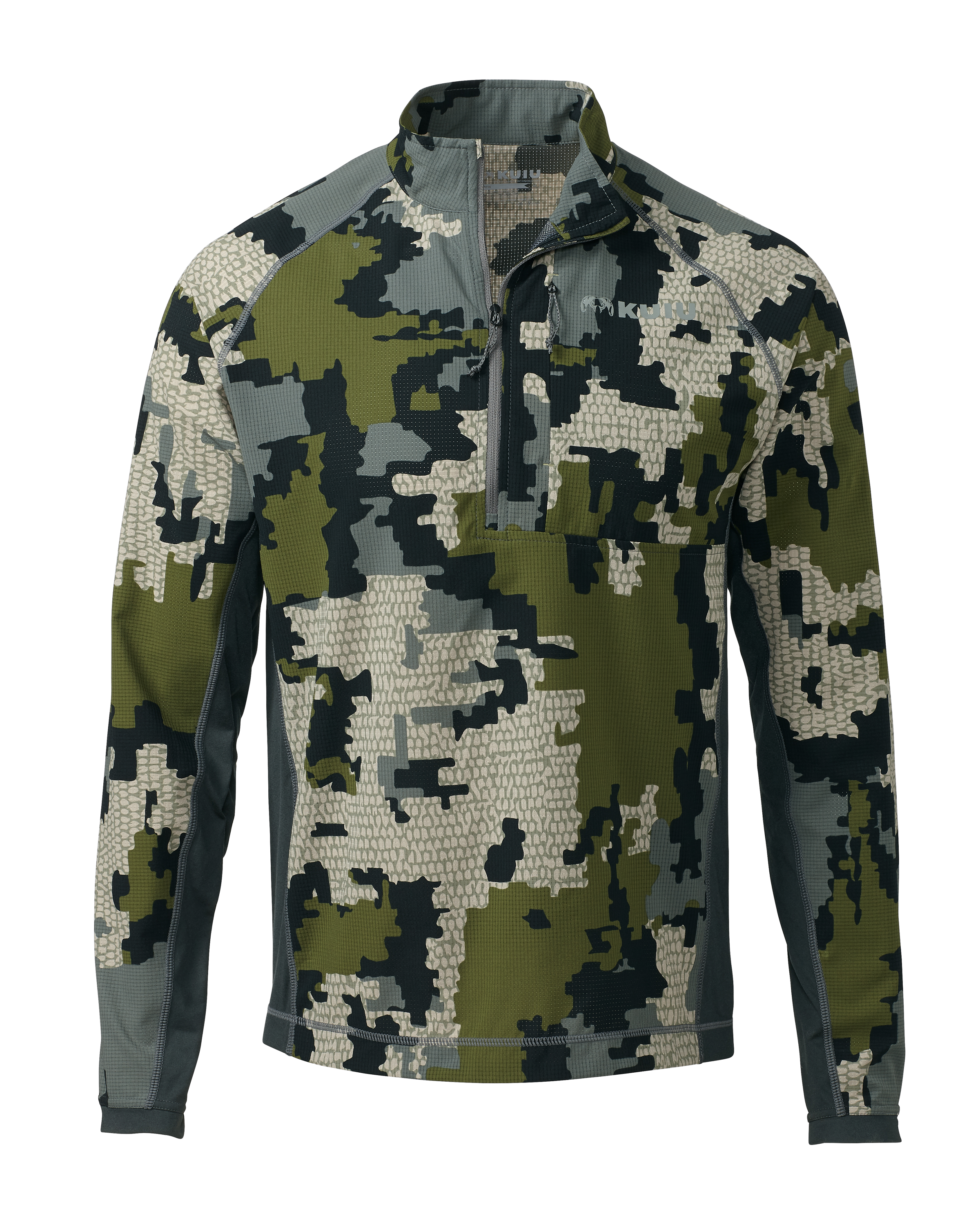 KUIU Outlet ULTRA Tiburon Hybrid Zip Hunting Shirt in Verde | Size Small