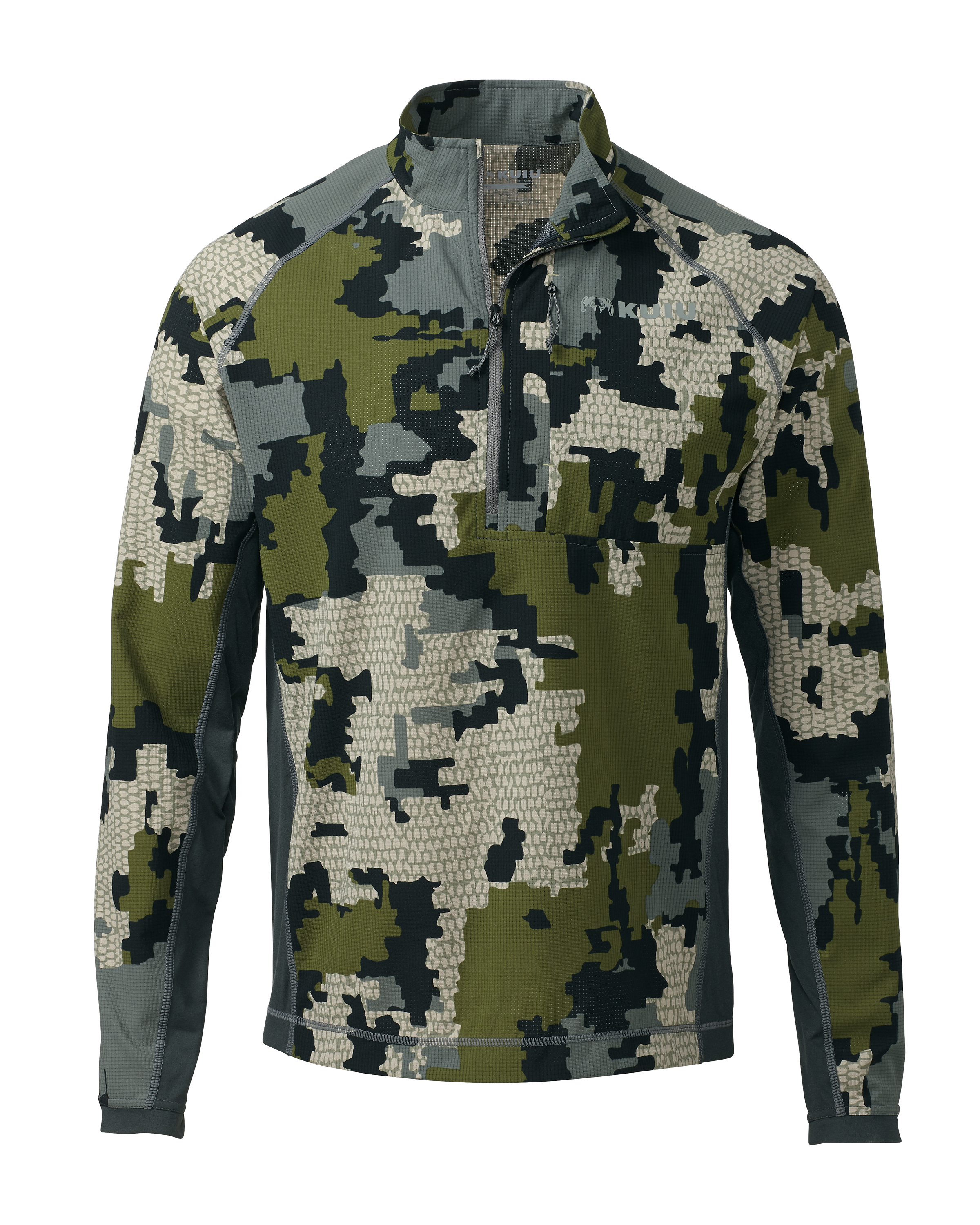 KUIU Outlet ULTRA Tiburon Hybrid Zip Hunting Shirt in Verde | Large