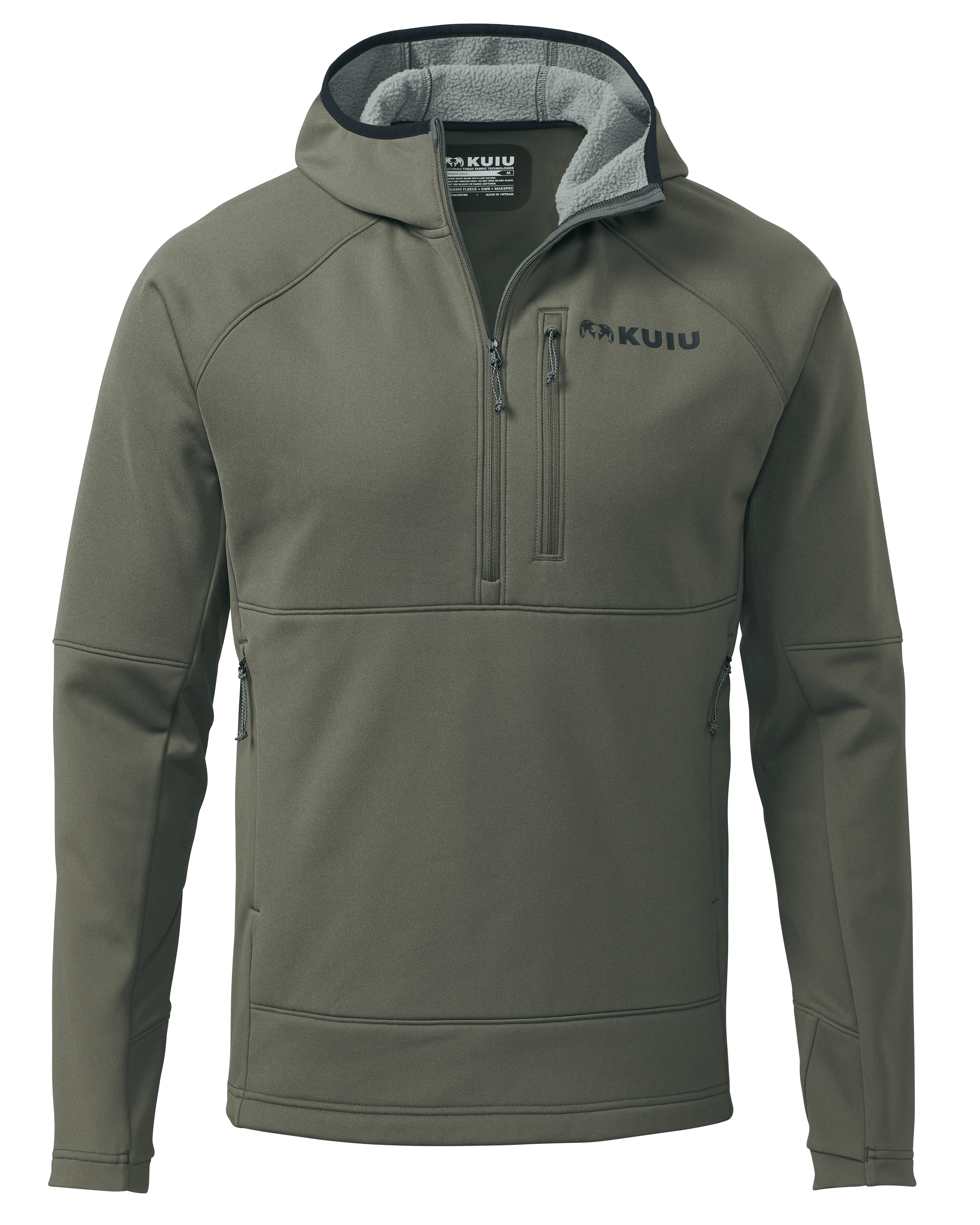 KUIU StrongFleece 235 Zip-T Hunting Hoodie in Ash | Large