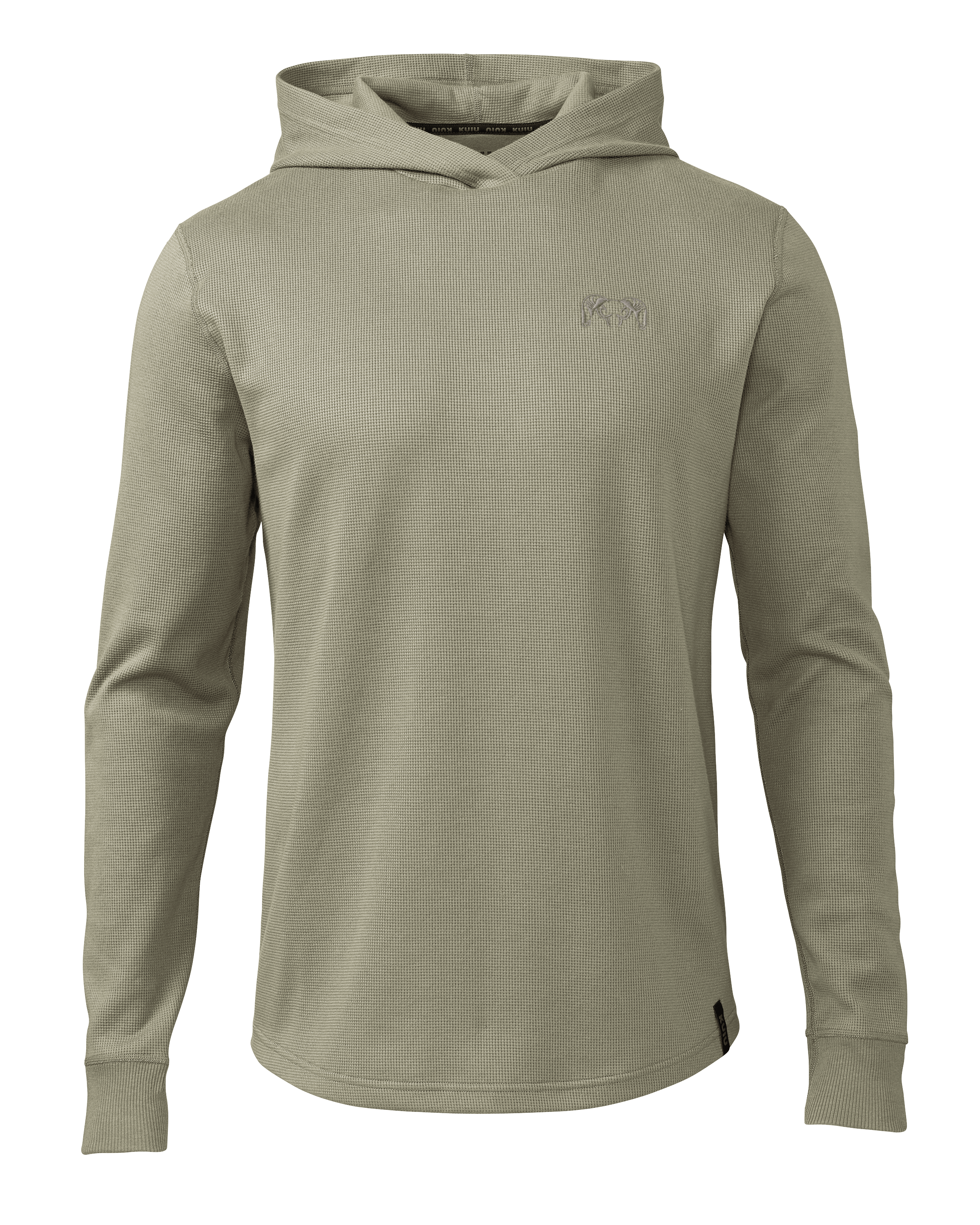KUIU Outlet Base Camp Waffle Knit Hooded T-Shirt in Mineral | Size 3XL
