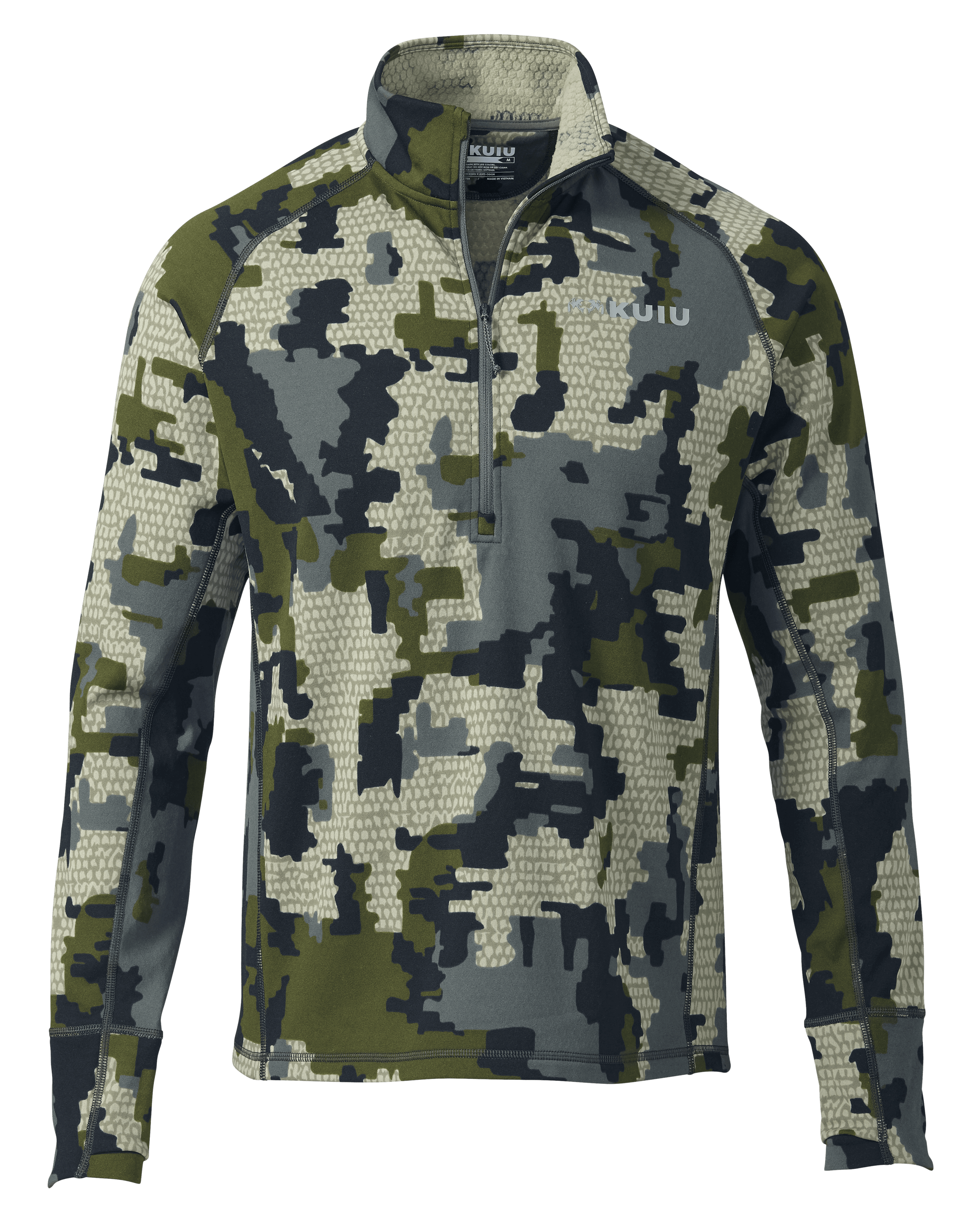 KUIU Encounter 200 Fleece Zip Hunting Shirt in Verde | Large