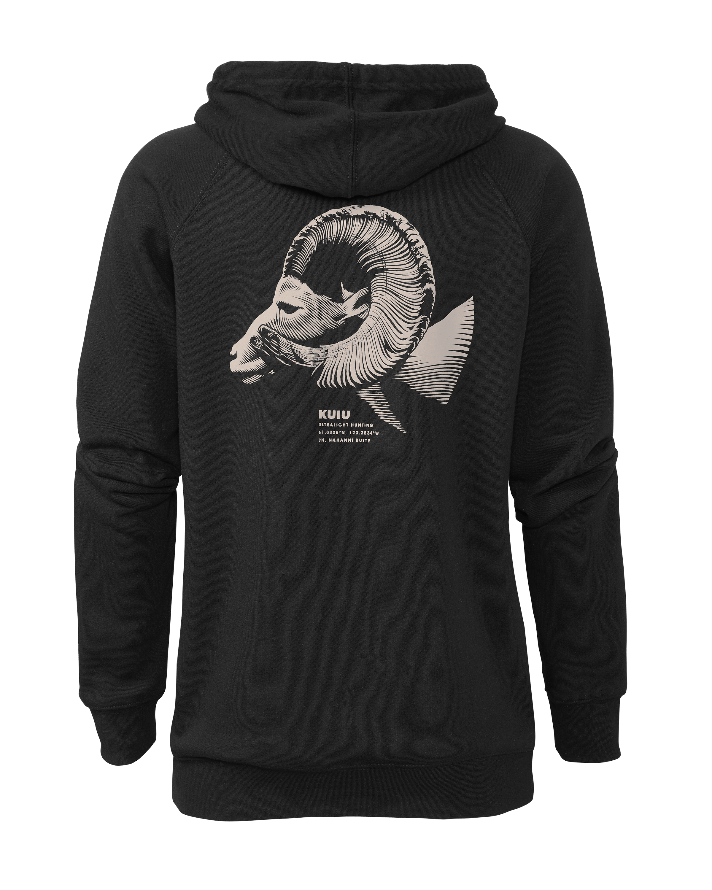 KUIU Outlet Women's Nahanni Butte Ram Hunting Hoodie in Black | Size 2XL