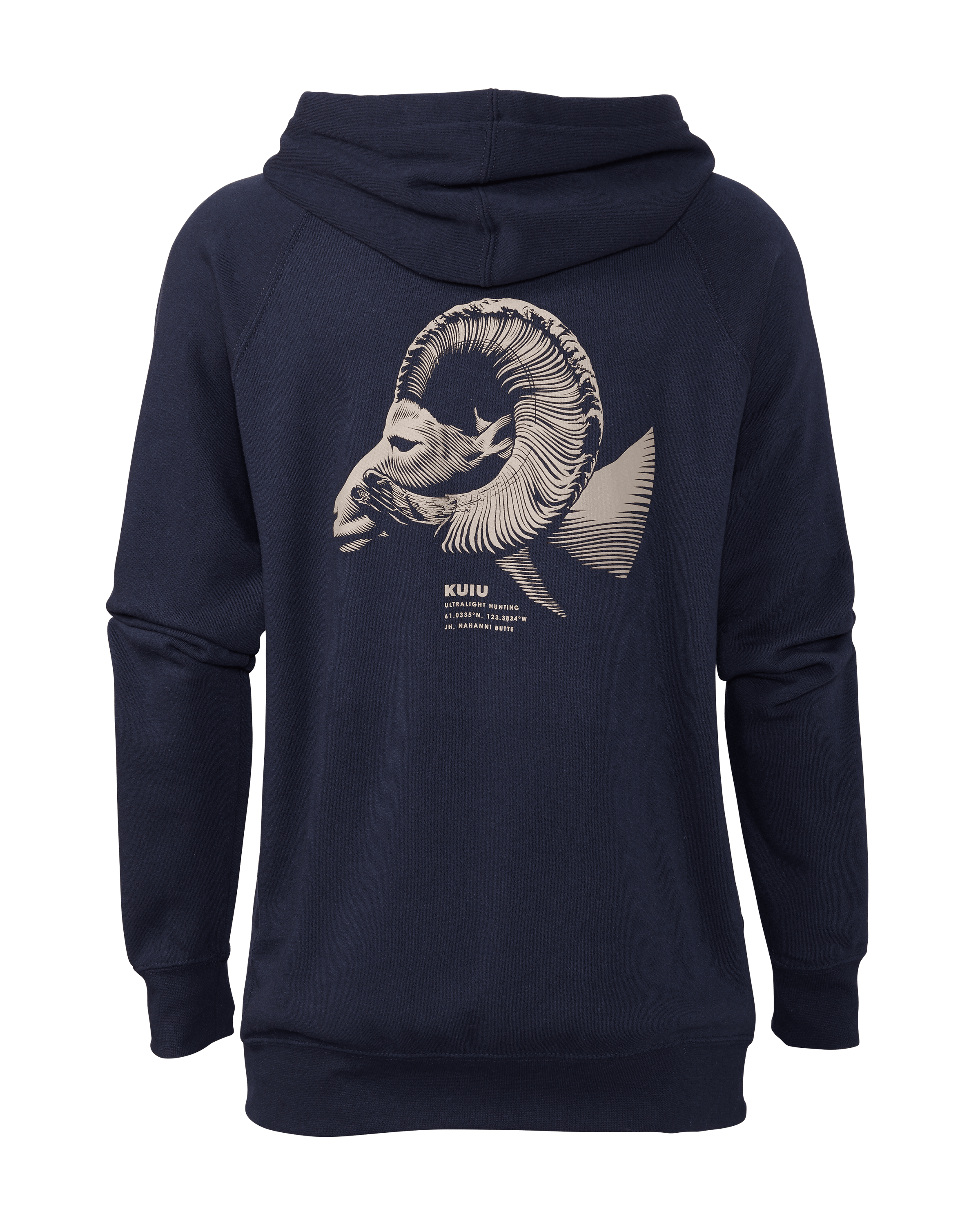 KUIU Outlet Women's Nahanni Butte Ram Hunting Hoodie in Navy | Size XL