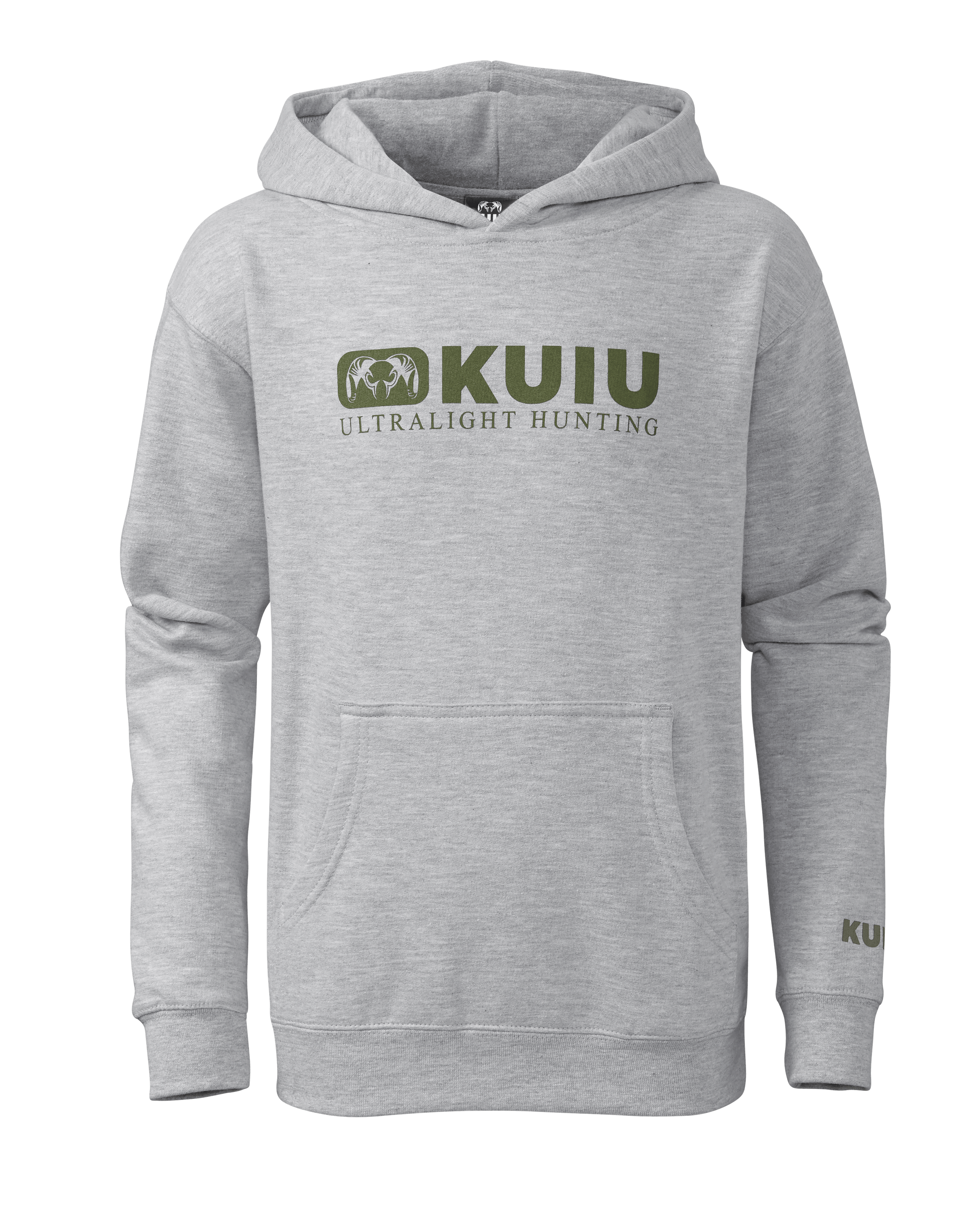 KUIU Outlet Youth Block Ram Hunting Hoodie in Heather Grey | Large