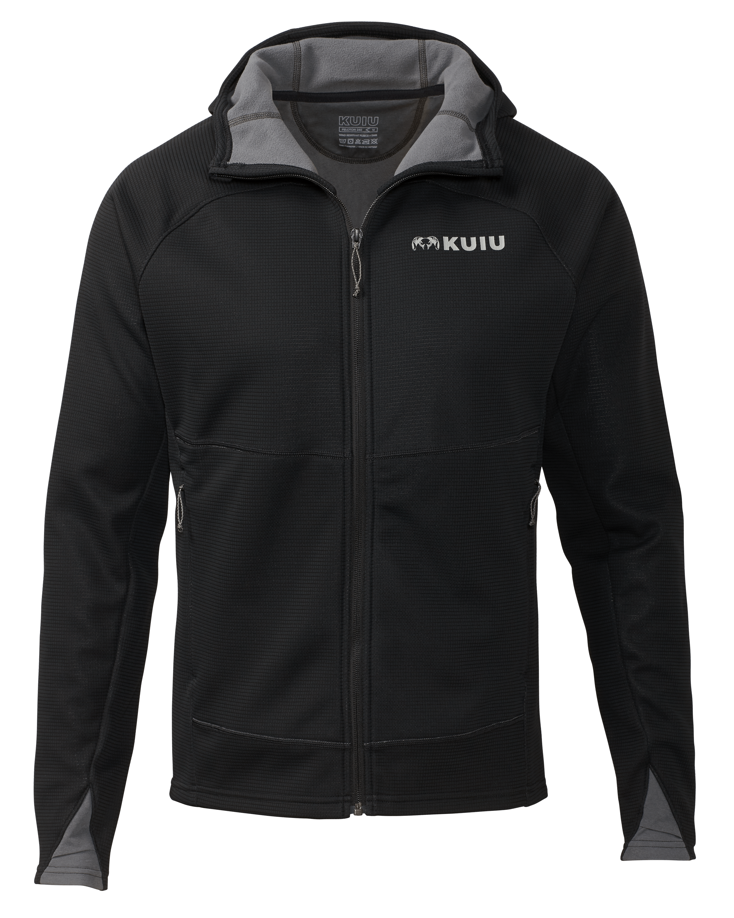 KUIU Peloton 240 Full Zip Hunting Hoodie in Black | Size XL