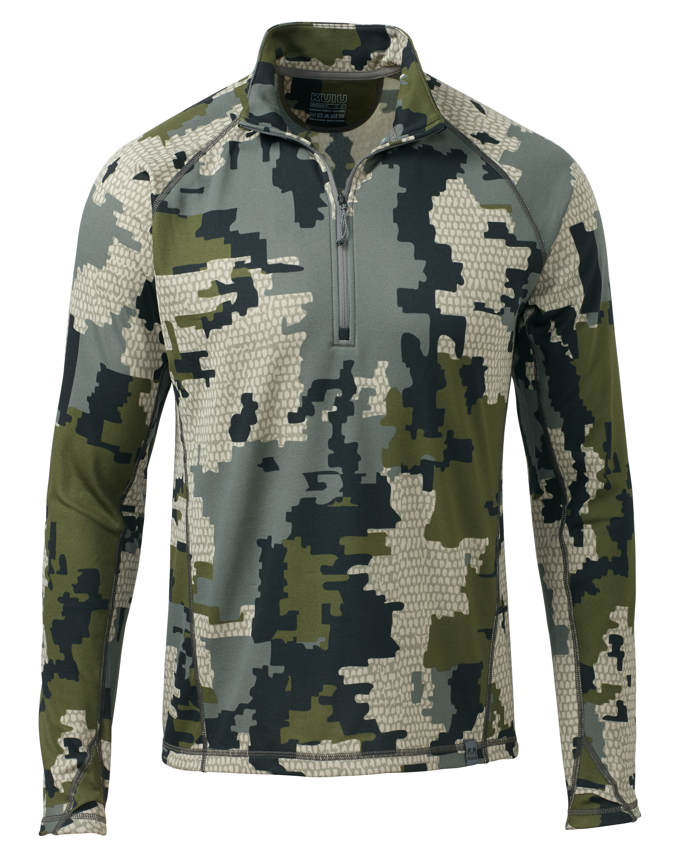 KUIU Peloton 97 Fleece Zip Hunting Shirt in Verde | Large