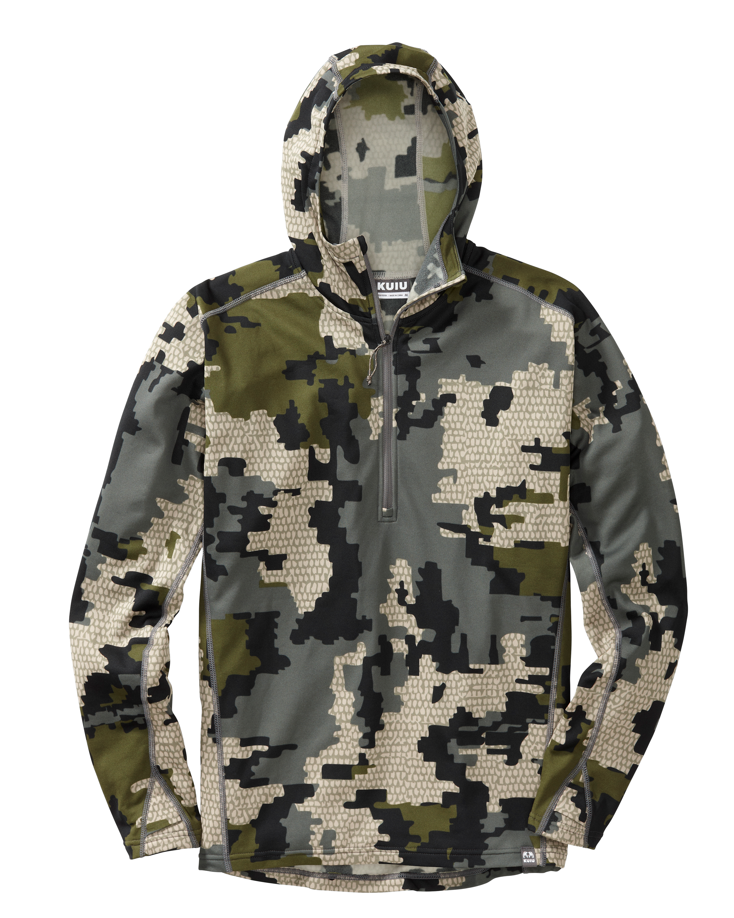 KUIU Peloton 97 Fleece Zip-T Hunting Hoodie in Verde | Size 3XL