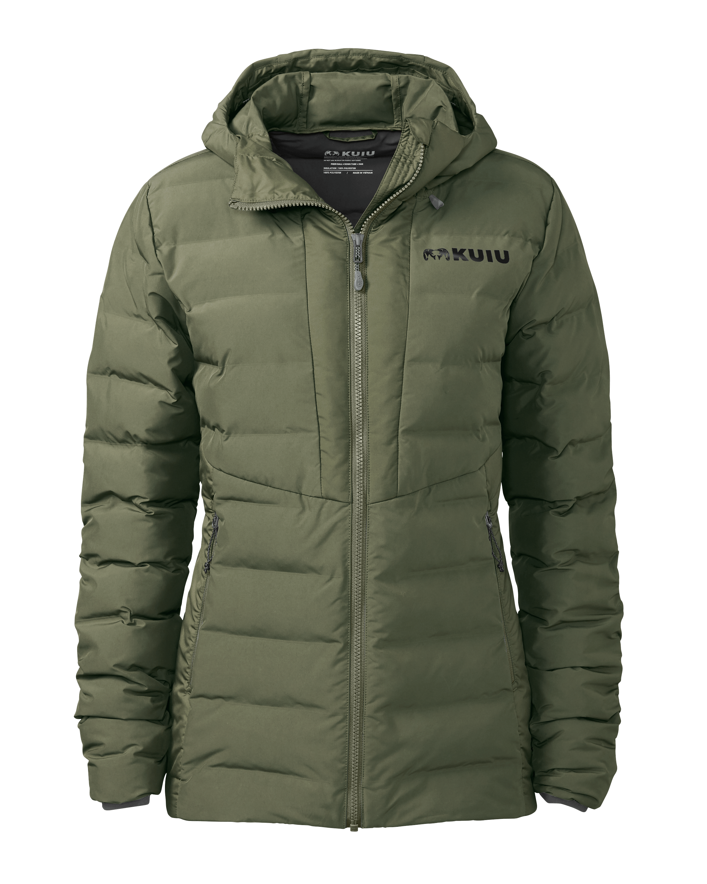 KUIU Women's Elements Hooded Hunting Jacket in Olive | Small