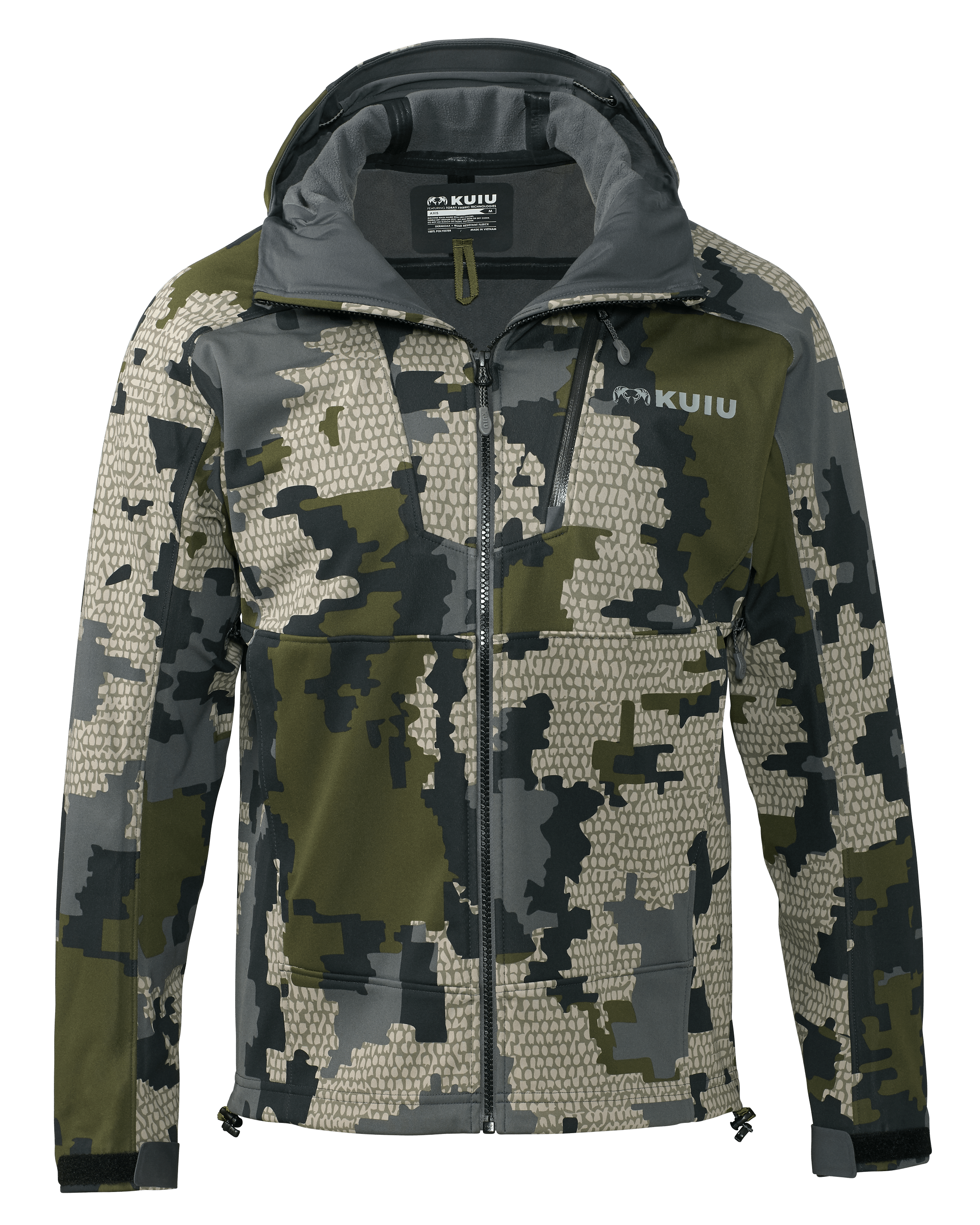 KUIU Axis Hybrid Hooded Hunting Jacket in Verde | Small