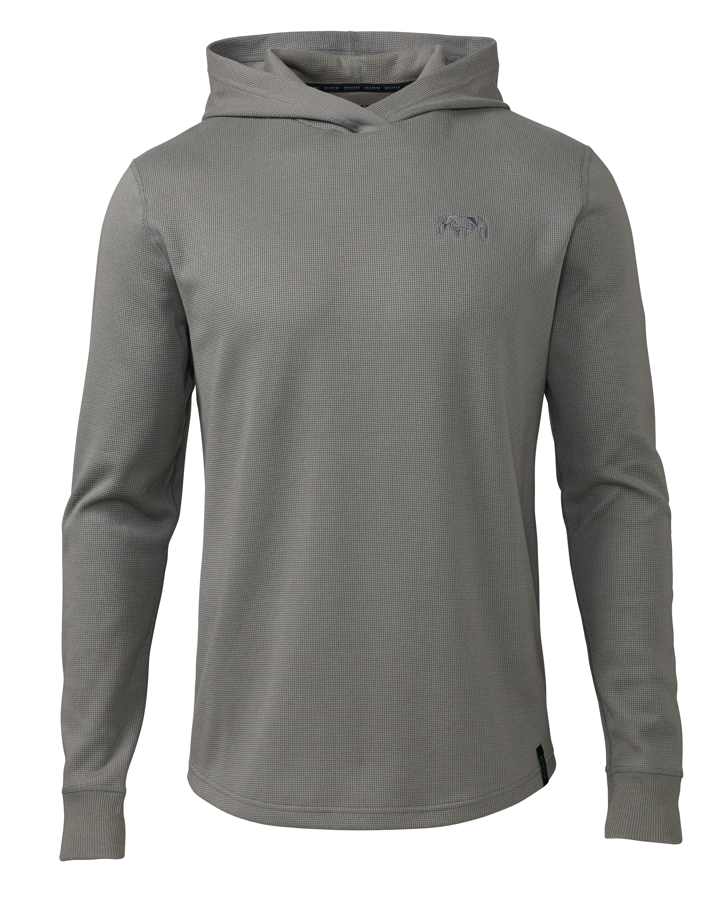 KUIU Outlet Base Camp Waffle Knit Hooded T-Shirt in Charcoal | Size 3XL