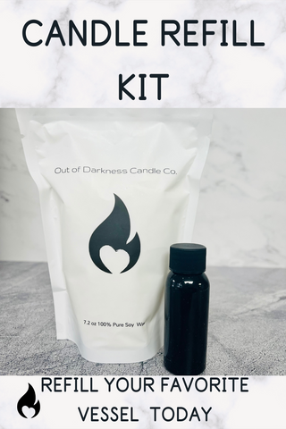candle refill kit - bag of wax bottle of fragrance - refill your favorite vessel today