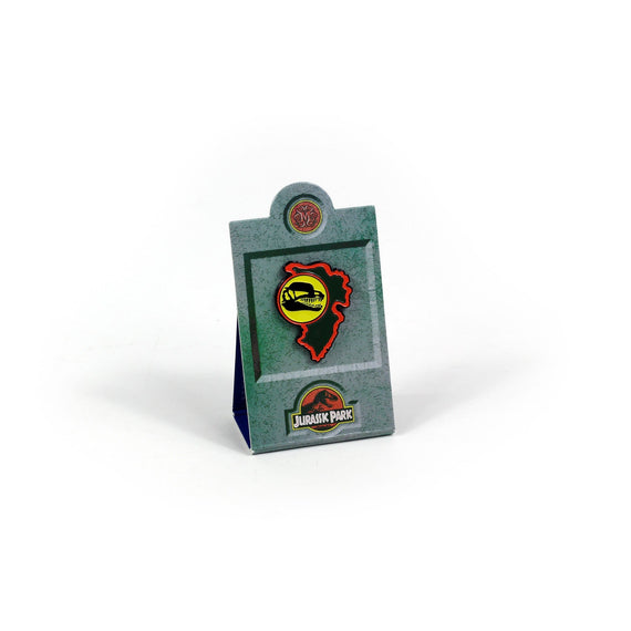 Jurassic Park Dilophosaurus Paddock Sign Enamel Pin Mondo 