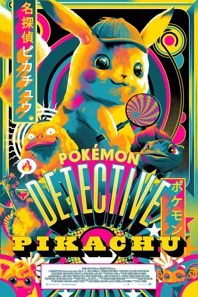 Detective Pikachu Screenprinted Poster