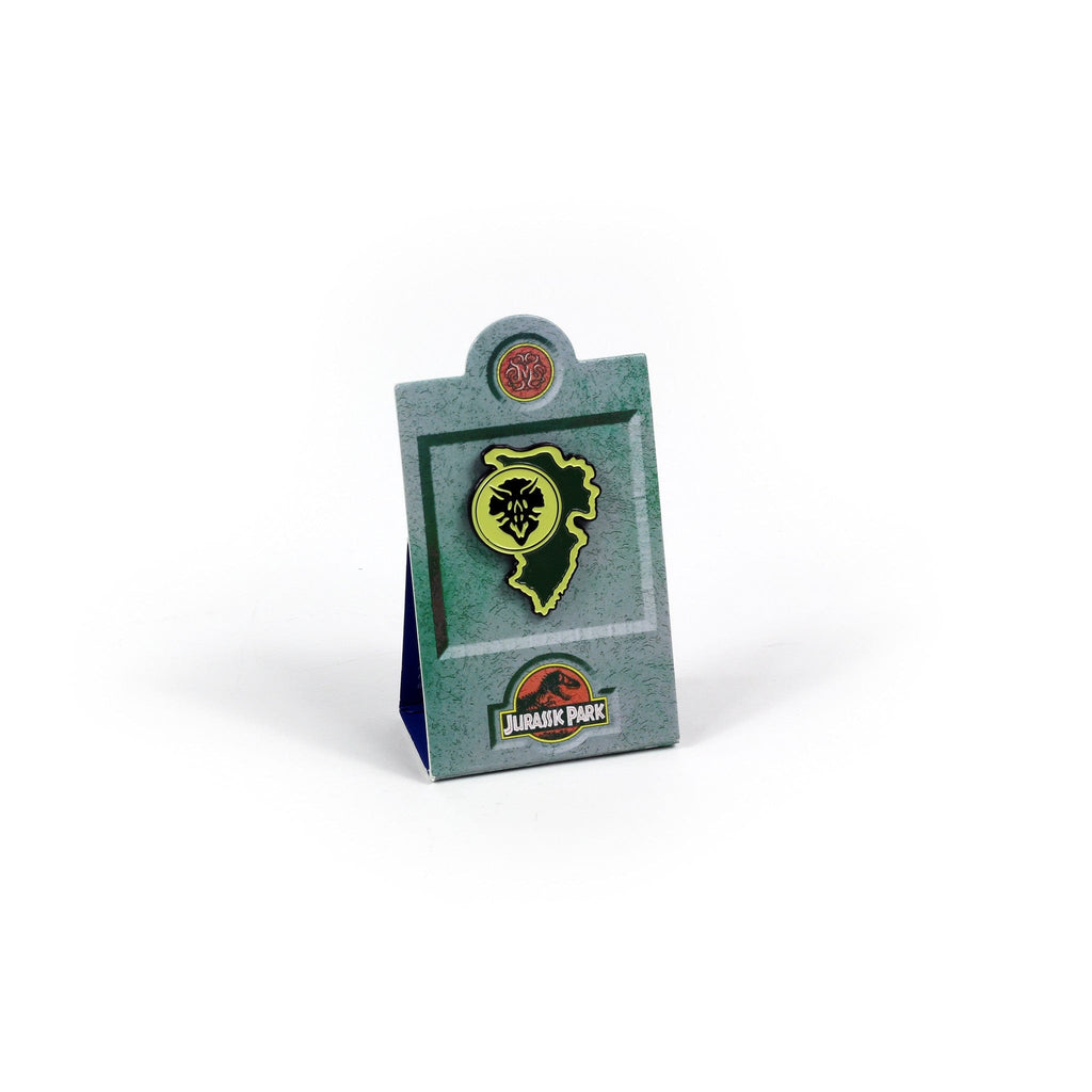 Jurassic Park Triceratops Paddock Sign Enamel Pin Mondo 