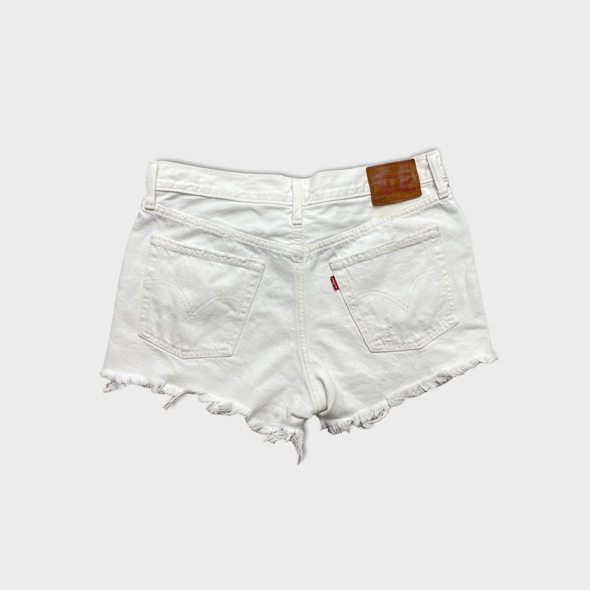 501 Levi's White Distressed Shorts – Shop Thrift On