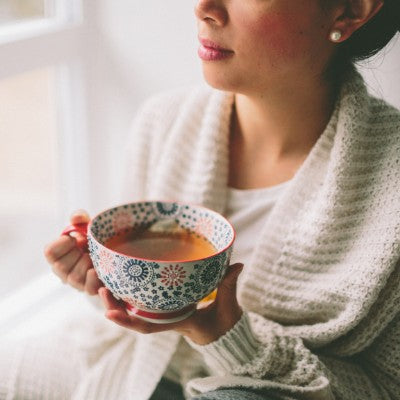 woman drinking tea