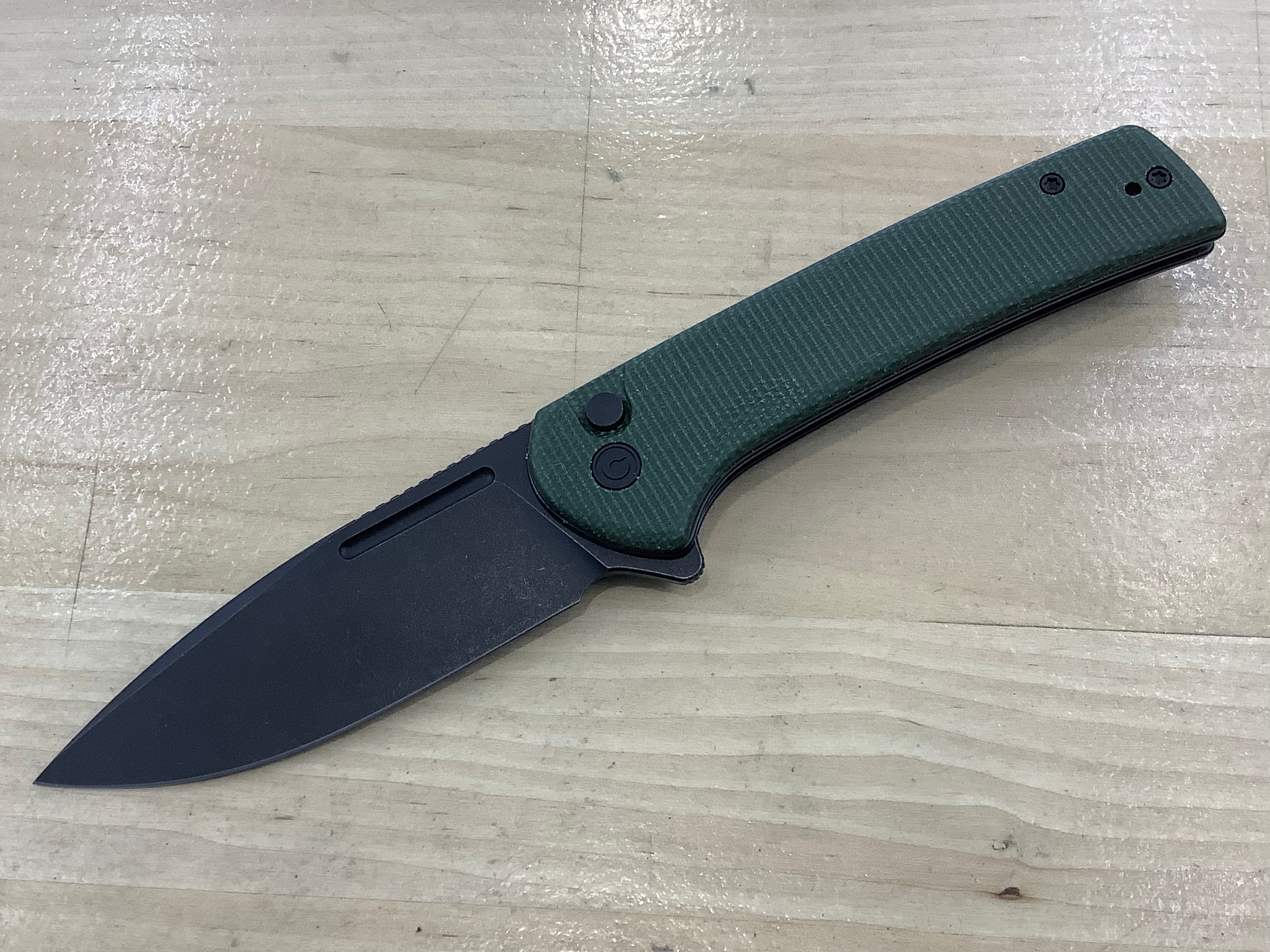 CIVIVI Conspirator Flipper & Button Lock Knife Micarta Handle (3.48" Nitro-V Blade) C21006-2