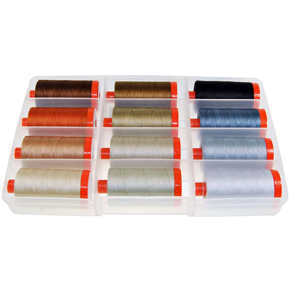 12 Large Spools Cotton 50wt Pat Sloan Perfect Box of Neutrals