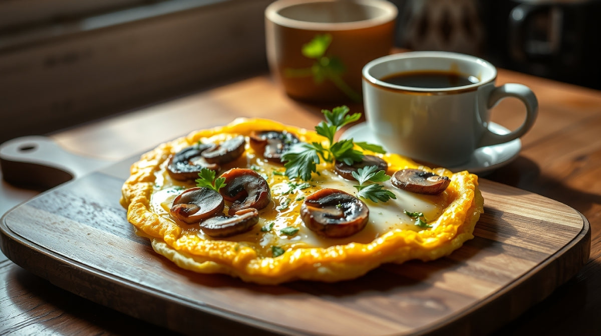 Blue Oyster Mushroom and Herb Omelet