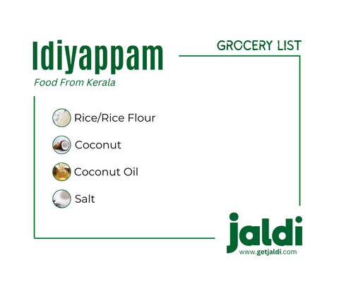 Idiyappan Recipe Groceries