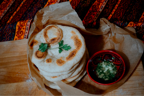 delicious naan on a dinner plate