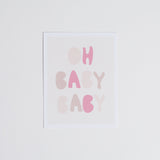 Card with OH BABY BABY in pink