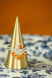 Grace & Favour - Gifts For Her - Jewels - Rings - Orange Sapphire Ring Set
