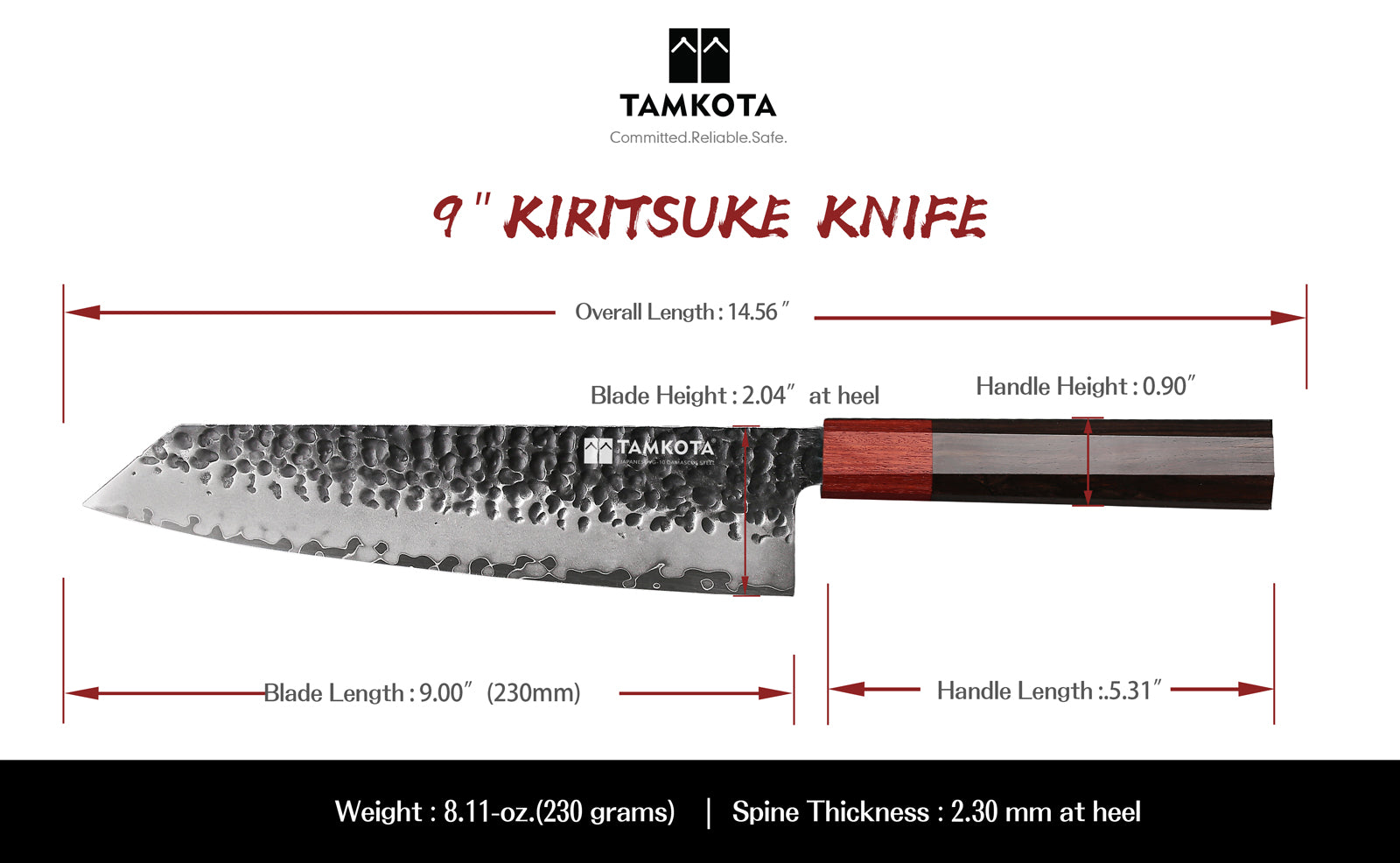 MITSUMOTO SAKARI 9 inch Japanese Kiritsuke Chef Knife, High Carbon  Stainless Steel Kitchen Knife, Professional Hand Forged Meat Sushi Knife  (Rosewood