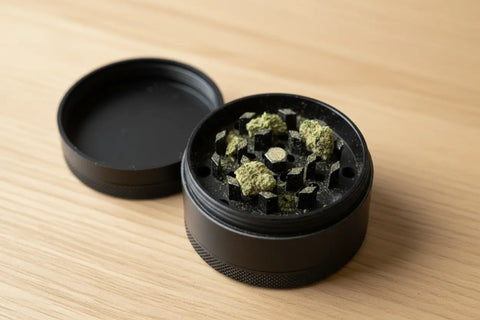 Black Lusidt Grinder with cannabis inside