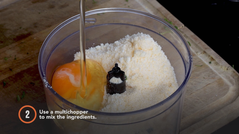 Step 2: Use a multichopper to mix the ingredients