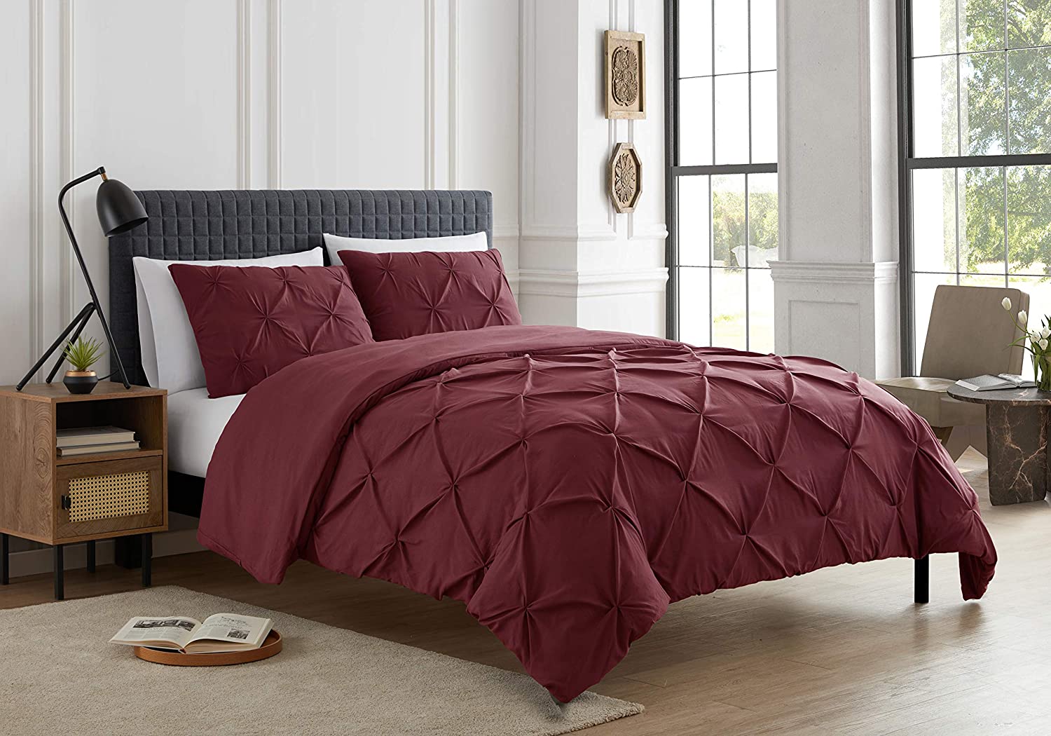 red pintuck duvet cover