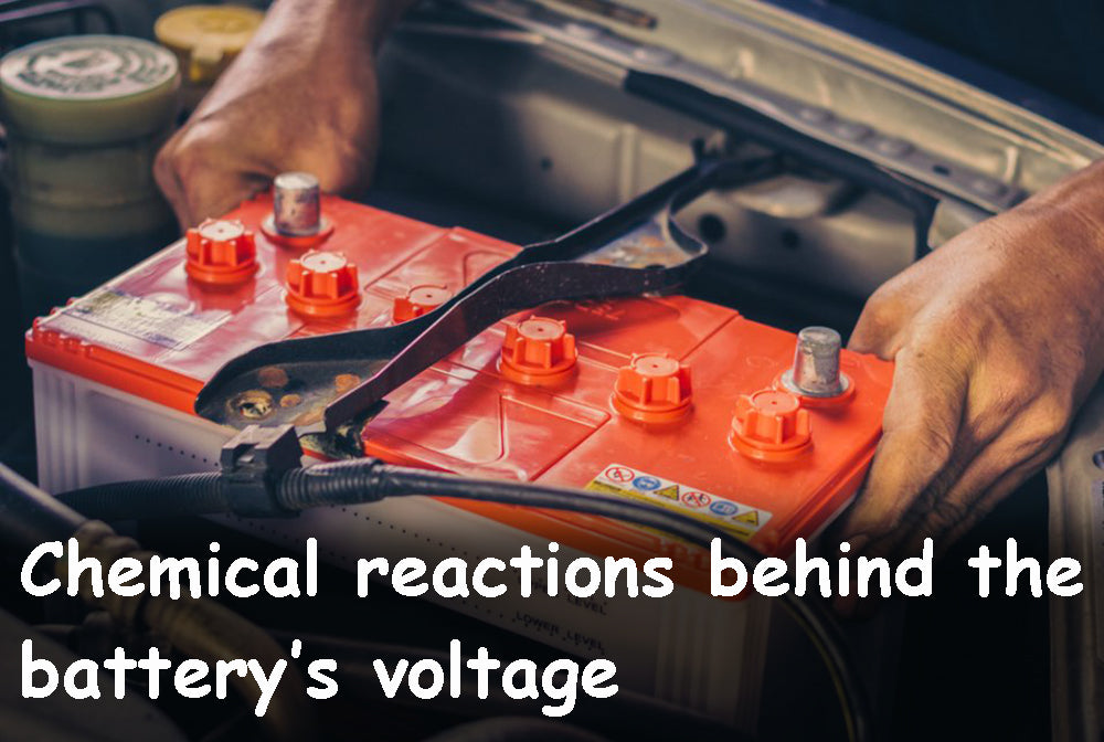 Chemical reactions behind the battery voltage