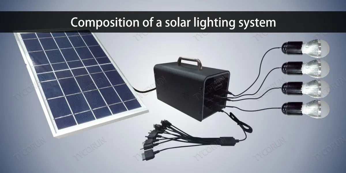 Composition of a solar lighting system