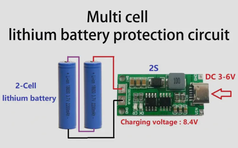 Multi cell lithium battery protection circuit