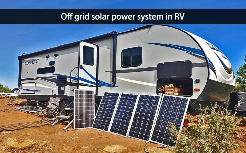 Off grid solar power system in RV