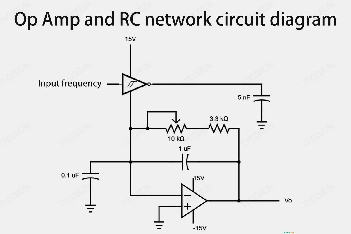 Op-Amp-and-RC-network-circuit-diagram