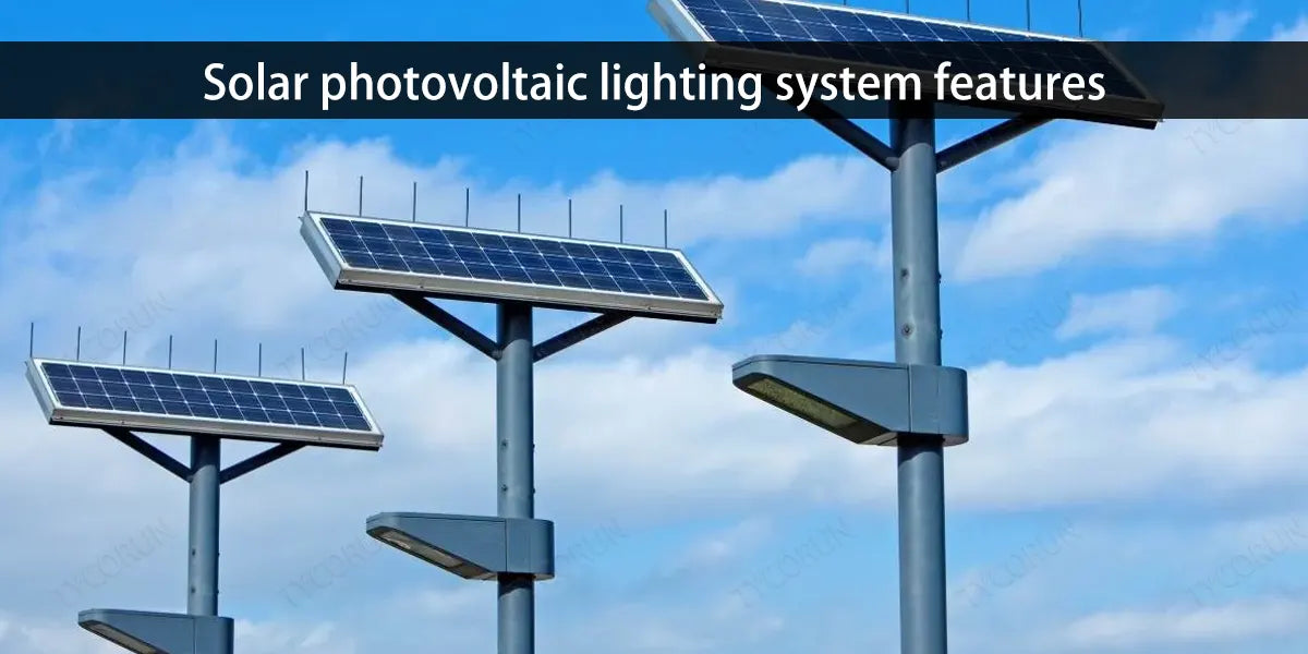 Solar photovoltaic lighting system features