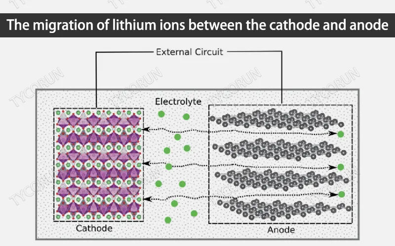 the-migration-of-lithium-ions-between-the-cathode-and-anode