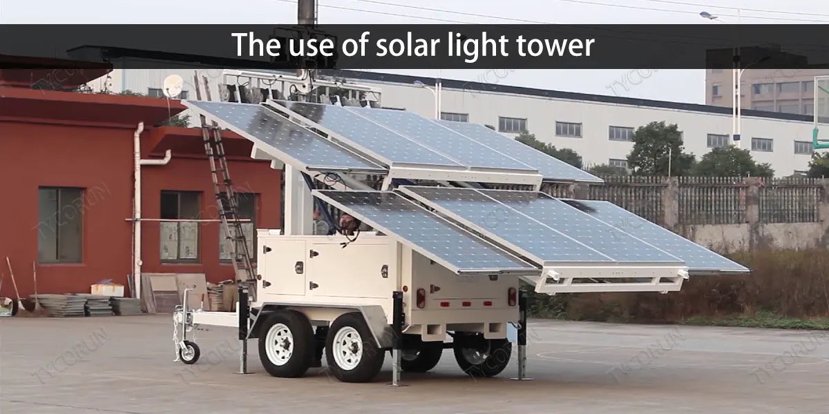 The use of solar light tower