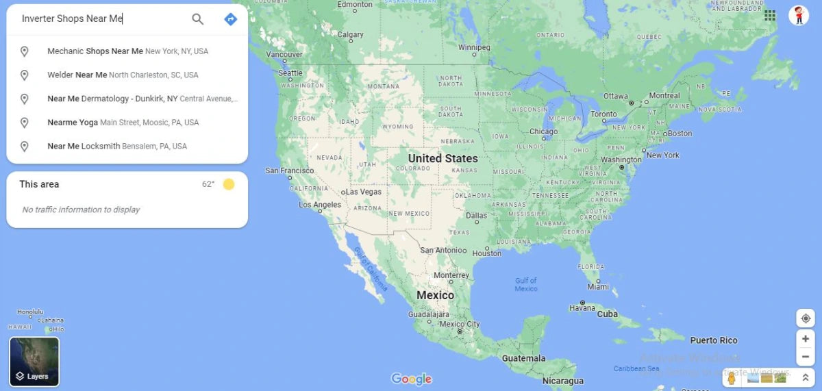 Using Google Maps to Find Inverter Shops Near Me-Step 2 Search Inverter Shops Near Me