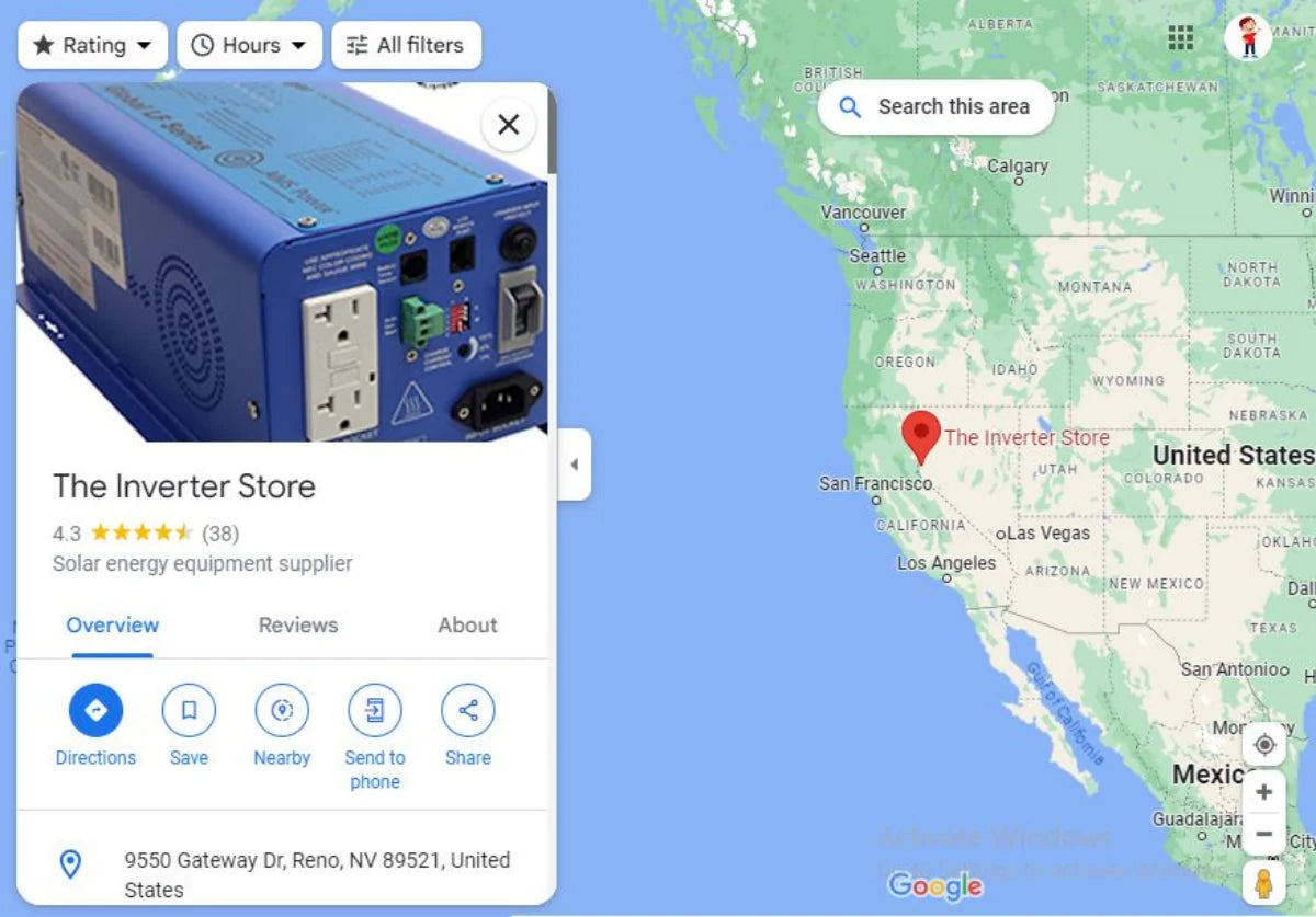 Using Google Maps to Find Inverter Shops Near Me-Step 4 Explore Shop Details