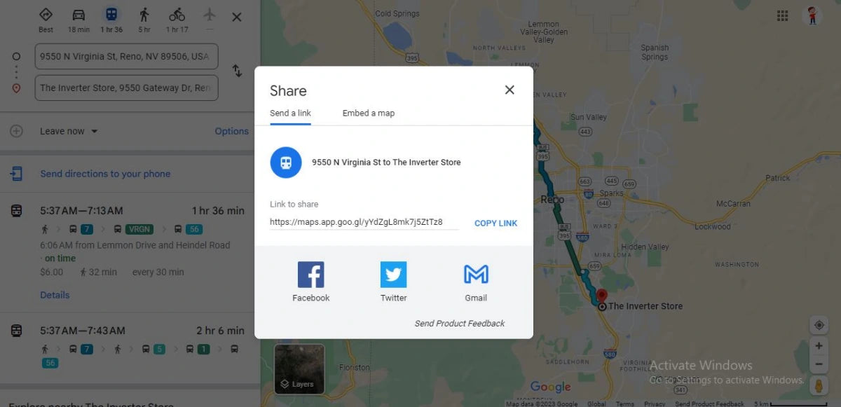Using Google Maps to Find Inverter Shops Near Me-Step 6 Save or Share